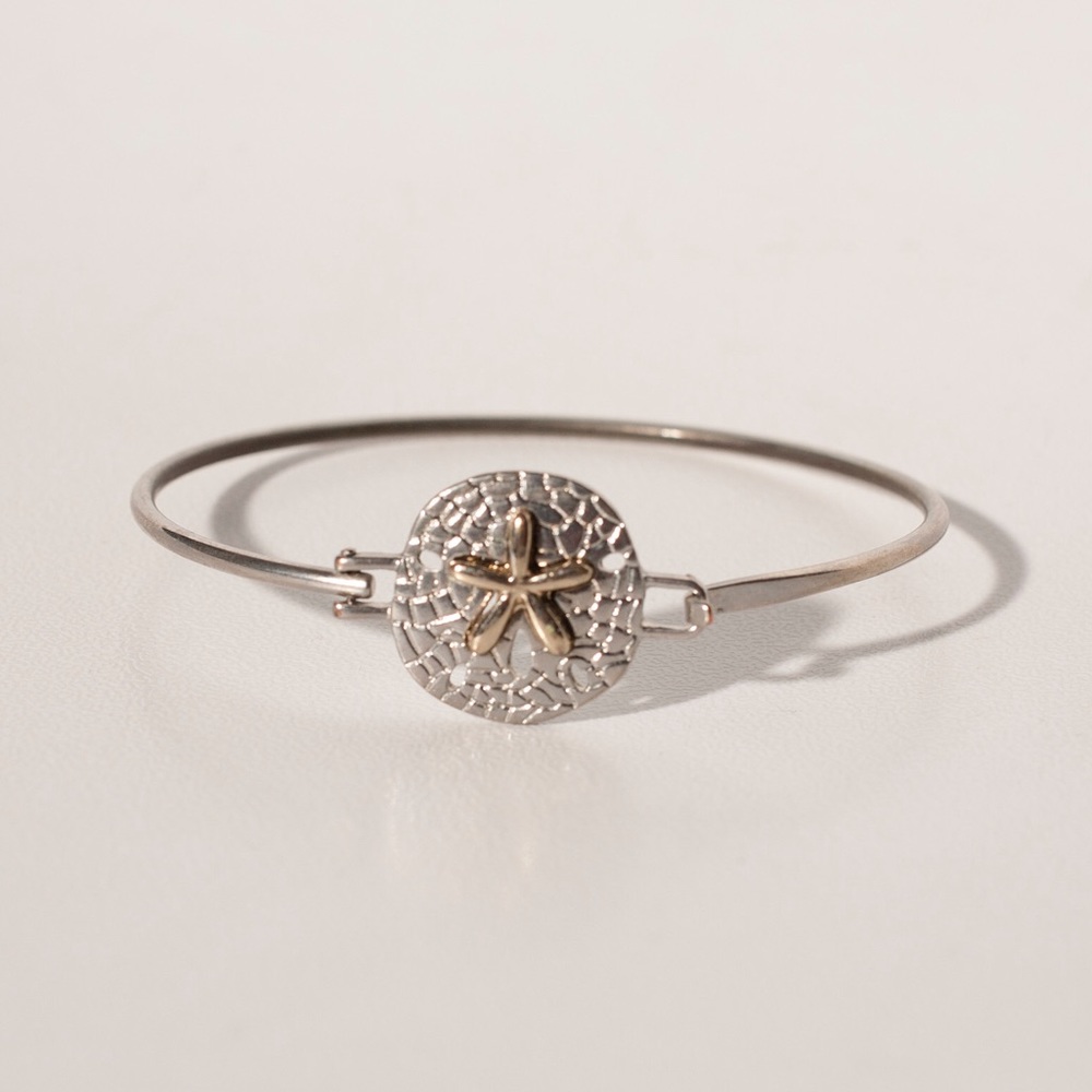 Nautical Silver and Gold Bangle Bracelet